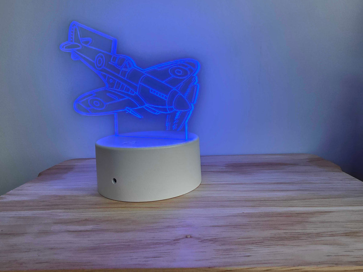 Spitfire LED Night Light – RGB Colour Changing Aircraft Lamp, Aviation Gift