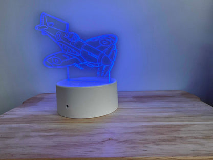 Spitfire LED Night Light – RGB Colour Changing Aircraft Lamp, Aviation Gift