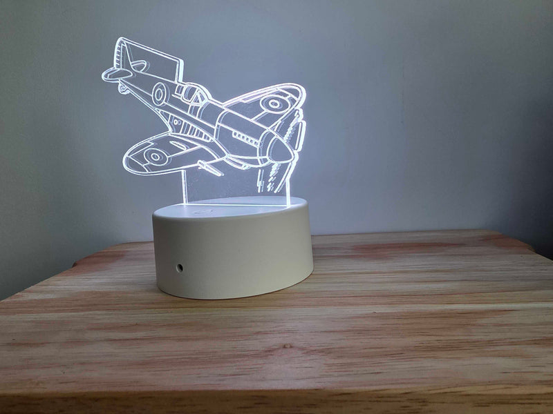 Spitfire LED Night Light – RGB Colour Changing Aircraft Lamp, Aviation Gift