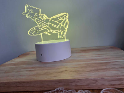 Spitfire LED Night Light – RGB Colour Changing Aircraft Lamp, Aviation Gift