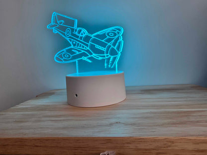Spitfire LED Night Light – RGB Colour Changing Aircraft Lamp, Aviation Gift